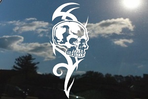 Tribal Skull Tattoo Car Decal