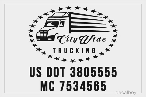 Truck Logo Usdot Number Decal