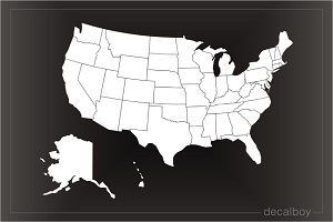 USA Map Individual States Decal