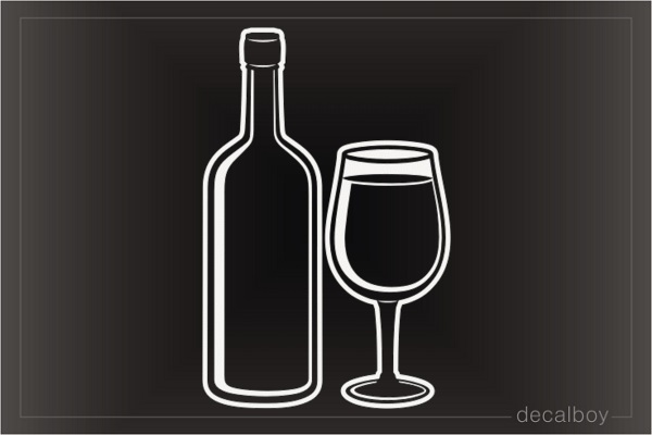 Alcoholic Drink Bottle Glass Decal