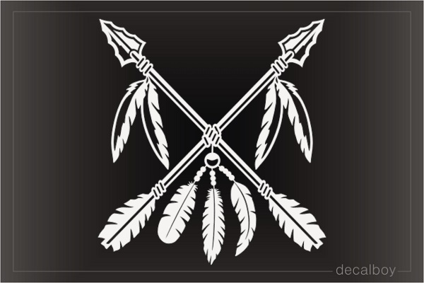 American Indian Crossed Decorative Arrows Decal