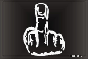 Attitude Middle Finger Car Decal