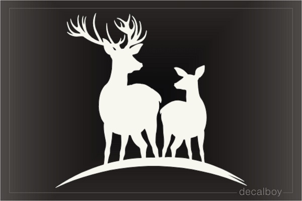 Buck And Doe Deers Decal
