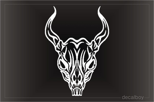 Bull Skull Tribal Tattoo Decal