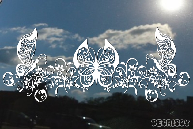 Butterflies On Hibiscus Flowers Decal