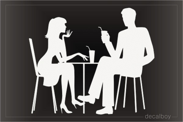 Cafe Conversation At Drink Decal