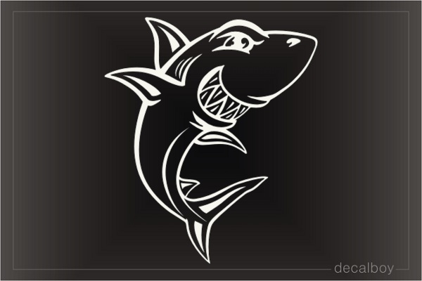 Cartoon Shark Character Decal