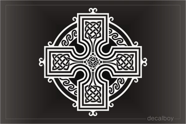 Celtic Cross In Circle Decal