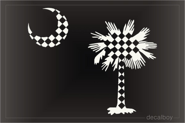 Checkered Flag Palmetto Moon South Carolina Decal