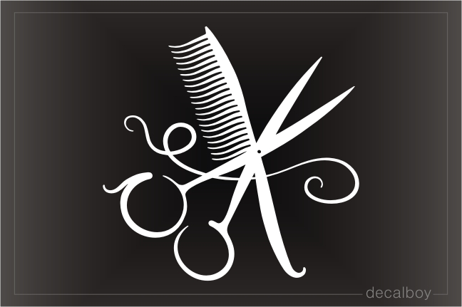 Comb And Scissors Decal