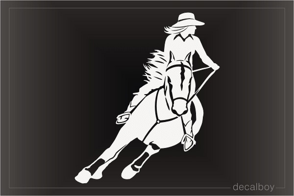 Cowgirl Riding Horse Decal