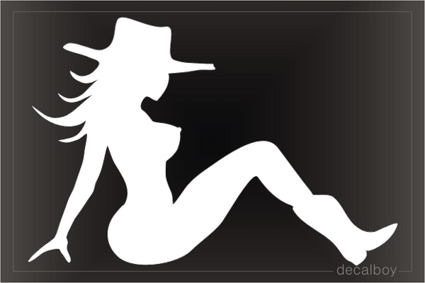 Cowgirl Mud Flap Girl Decal