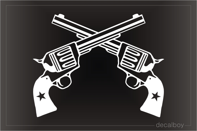 Crossed Six Shooters Car Decal