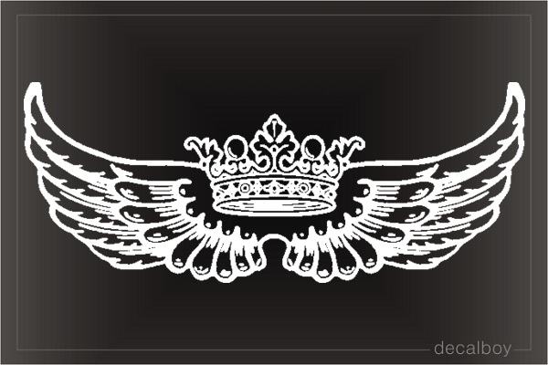Crown Angel Wings Flying Decal