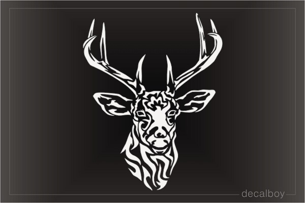 Deer Buck Head Tribal Decal