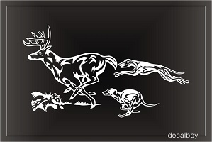Deer Hunting With Dogs Window Decal