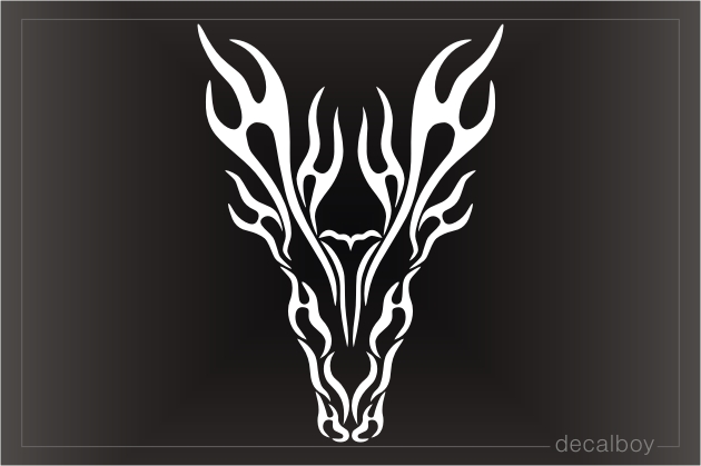Deer Skull Tribal Tattoo Decal