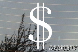 Dollar Sign Car Decal