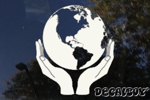 Earth Globe Hands Decal
