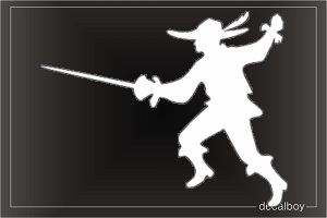 Fencing Musketeer Window Decal