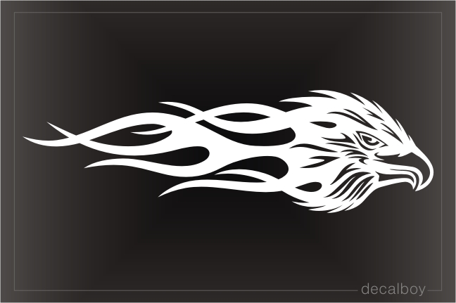 Flaming Fire Eagle Tribal Head Decal