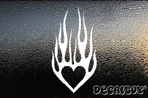 Flaming Heart Decal