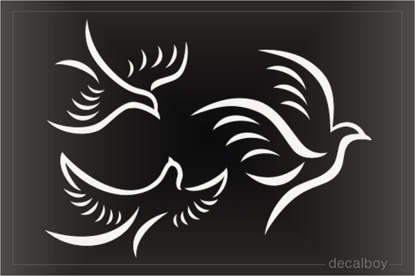 Flying Tribal Doves Decal