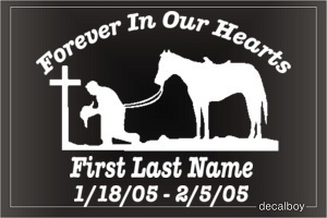 Forever In My Heart Cowboy Kneeling Decal
