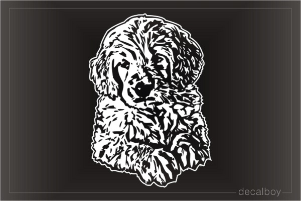 Goldendoodle Dog Face Window Decal