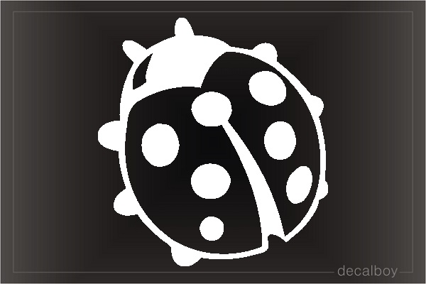 INDIGOS UG Adesivo Auto JDM – Lady Bug (Coccinella) – Bianco, 88×88 Mm – Vinile Lucido Resistente UV