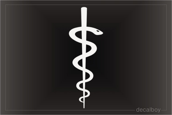 Medical Asclepius Rod Decal