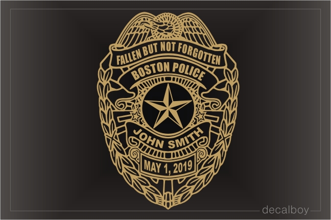 Memorial Police Badge Custom Name Decal