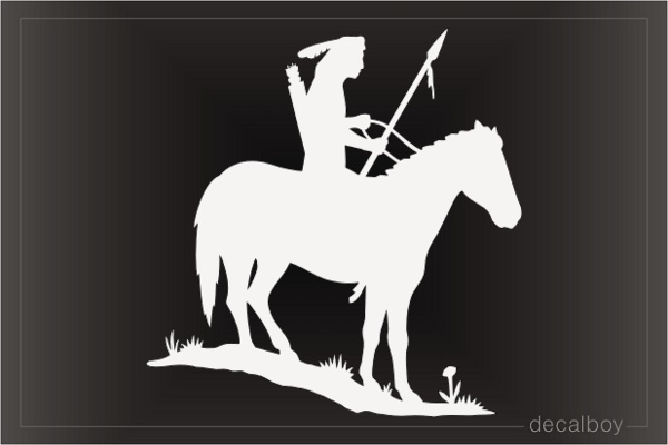 Native American Indian Riding A Horse Decal