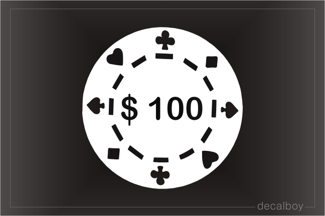 Poker Token Chip Casino Car Decal