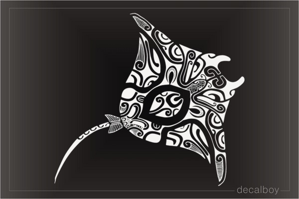 Polynesian Ray Fish Decal
