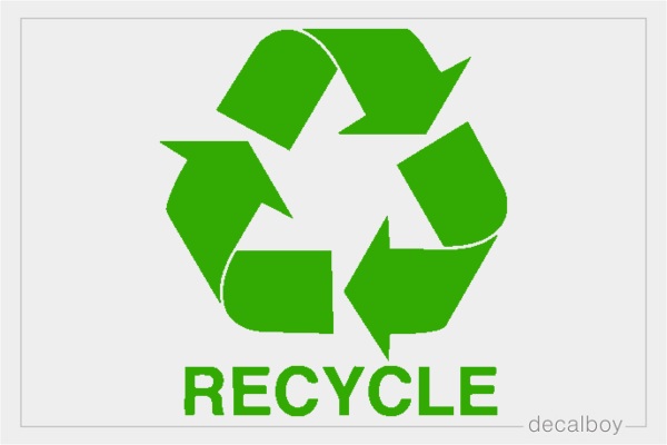 Recycle Symbol Green Decal