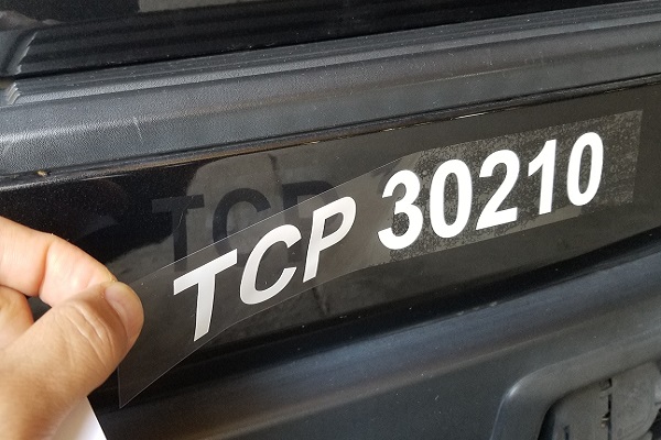 Removable Reusable Tcp Number Decal