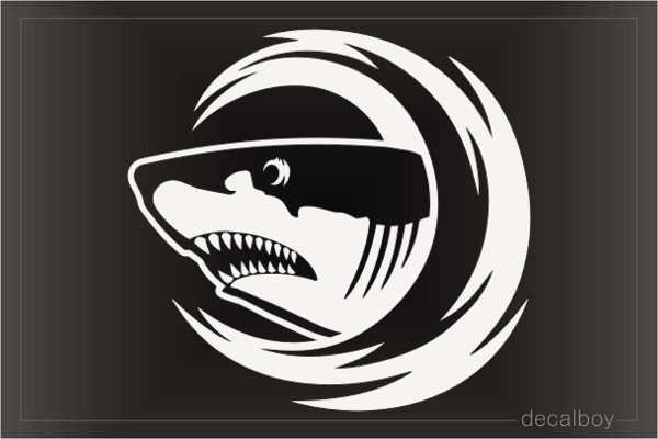 Shark Emerging Out Of Wave Decal