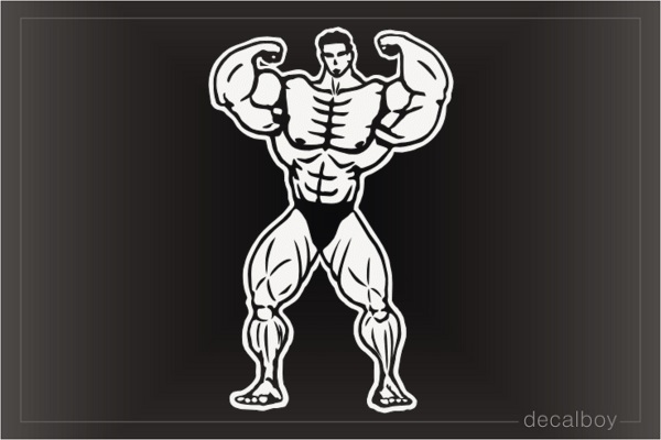 Stick Figure Muscle Man Bodybuilder Decal