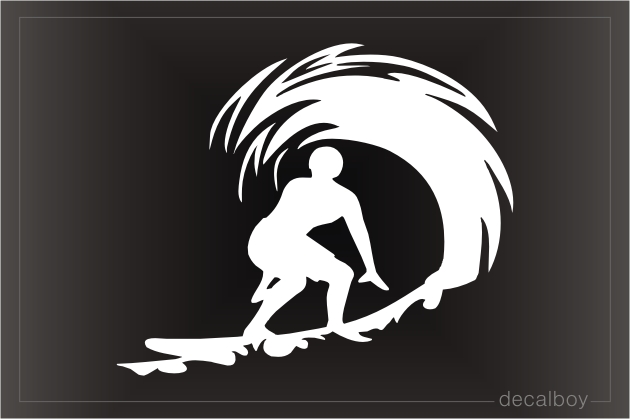 Surfboarding Guy Window Decal