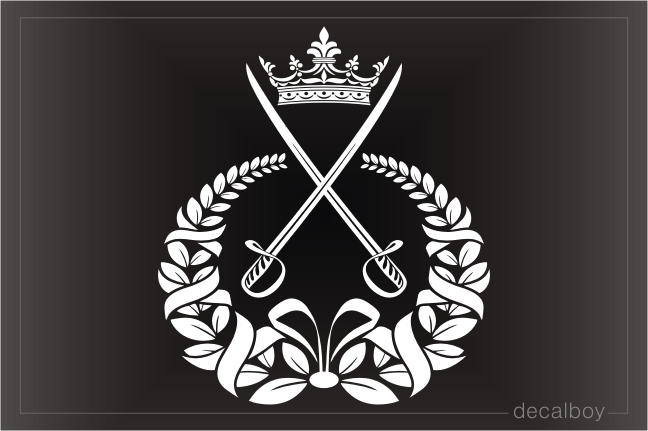 Swords Crown Laurel Wreath Decal