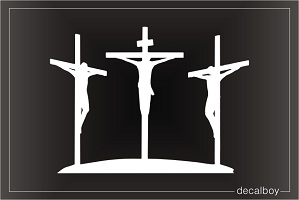 Three Crosses Window Decal