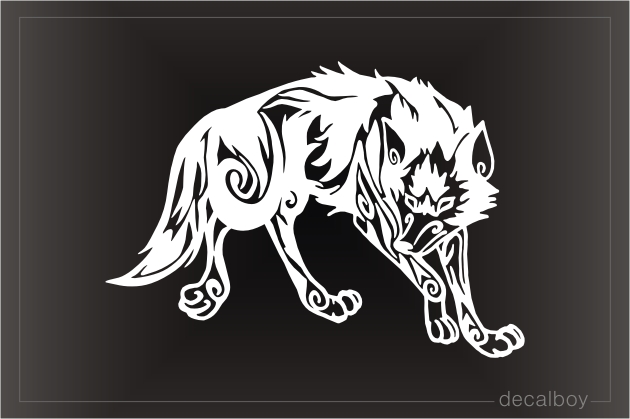Tribal Wolf Running Decal