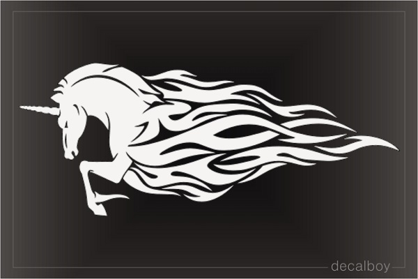 Unicorn Horse Flames Decal