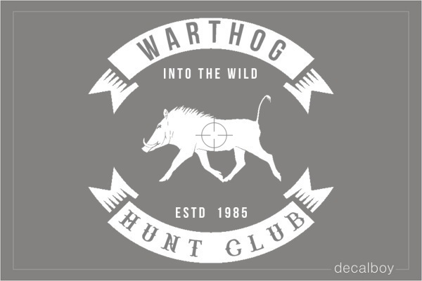 Warthog Hunting Club Decal