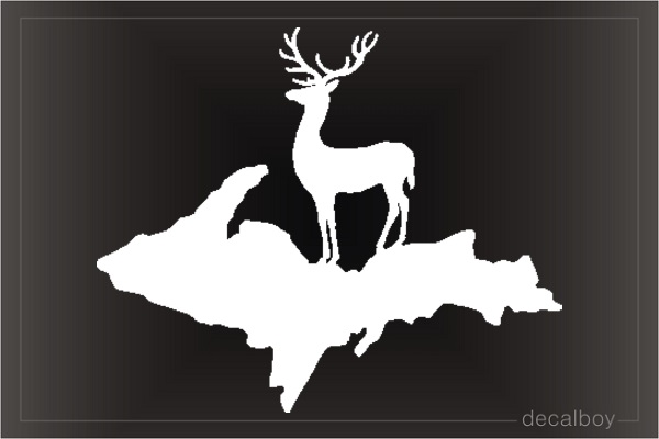 Yooper Upper Peninsula Deer Map Michigan Decal