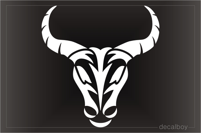Zodiac Tribal Bull Taurus Sign Decal