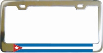 Cuba Flag Chrome License Frame