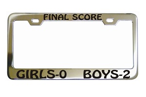Final Score Girls Boys License Frame