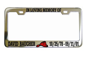 In Loving Memory Firefighter License Frame